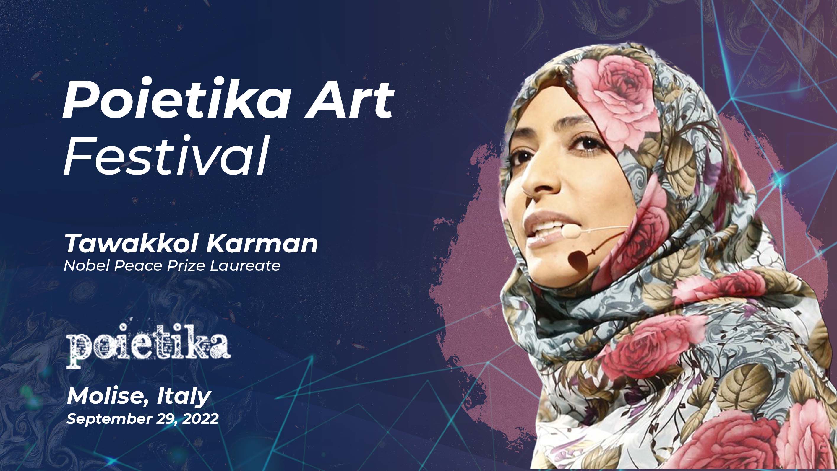 Tawakkol Karman heads to Italy to attend Poietika Art Festival